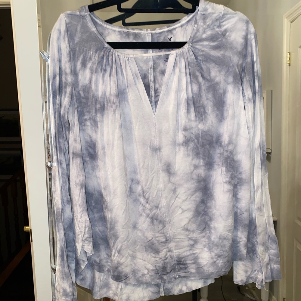 Soft & Sexy White and Grey tie-dye shirt